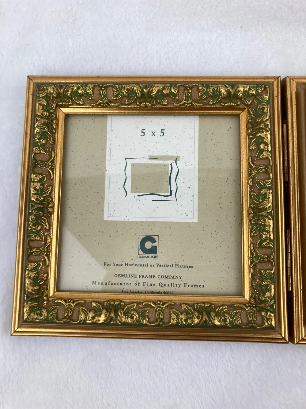 Gemline Ornate Double Picture Frame Hinged 5 x 5 New